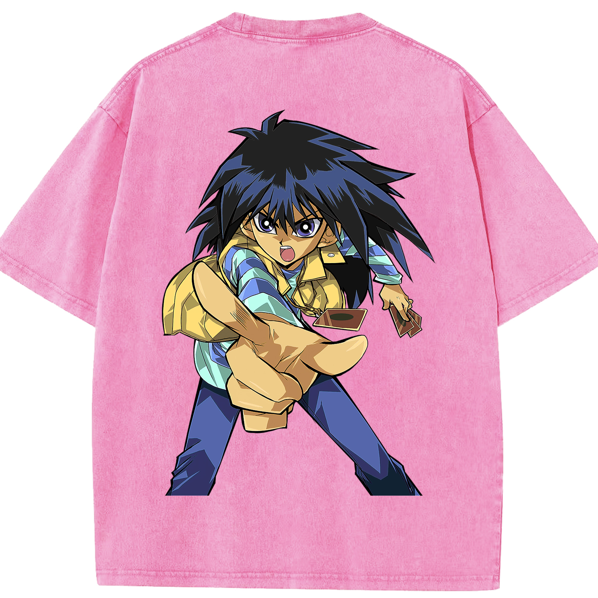（画像用） 遊☆戯☆王 Yu-Gi-Oh! 綿100% ヴィンテージ風 半袖Tシャツ（背面プリント）